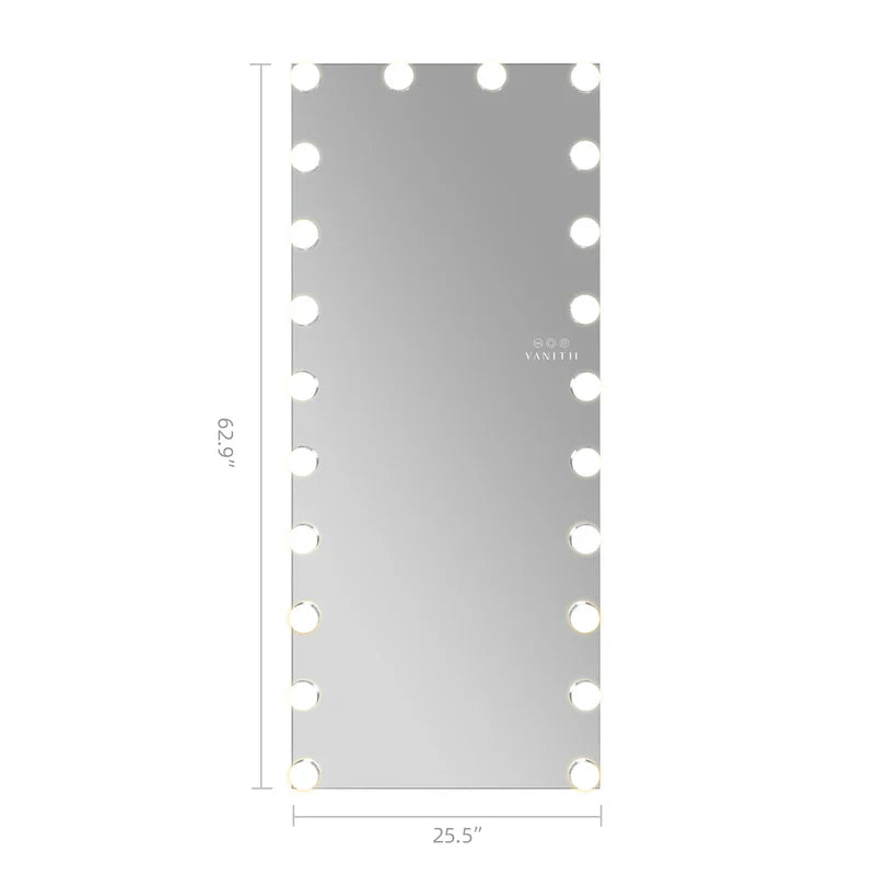 LUXE Hollywood Vanity Mirror - Full Length with 22 or 25 Dimmable LED Bulbs & RGB - LP Replenish