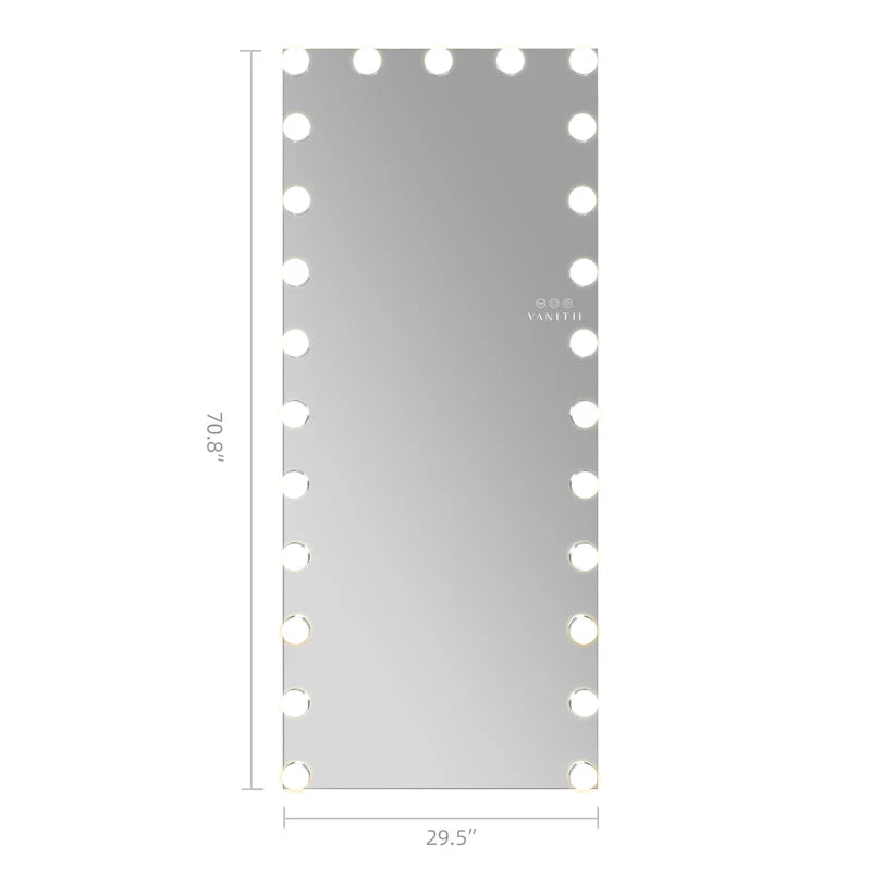 LUXE Hollywood Vanity Mirror - Full Length with 22 or 25 Dimmable LED Bulbs & RGB - LP Replenish