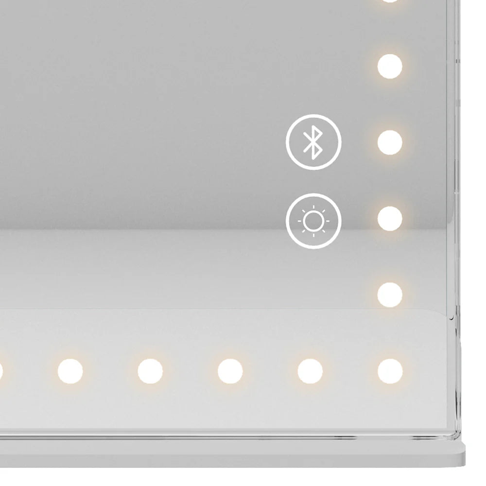 Audrey Table Top LED Hollywood Vanity Mirror with Bluetooth & 10X Magnification - LP Replenish