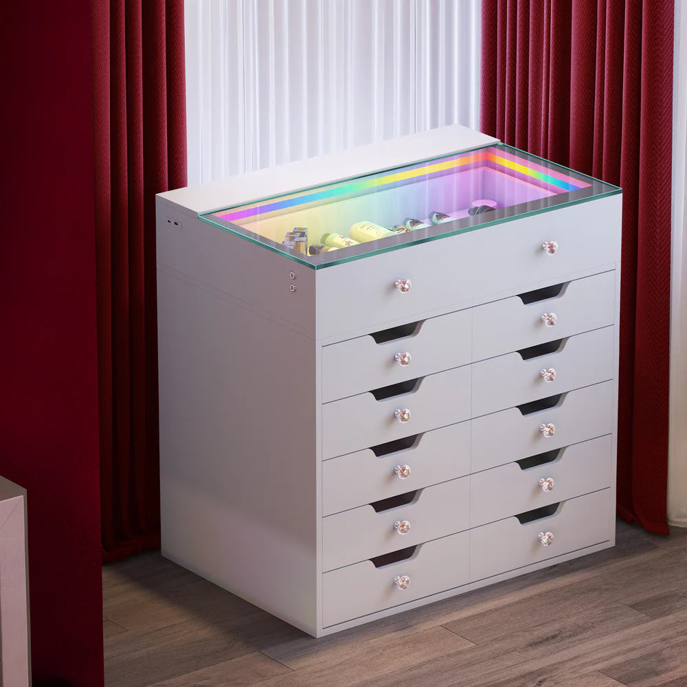 Drawer Chest with RGB Lighting and USB Ports - LP Replenish