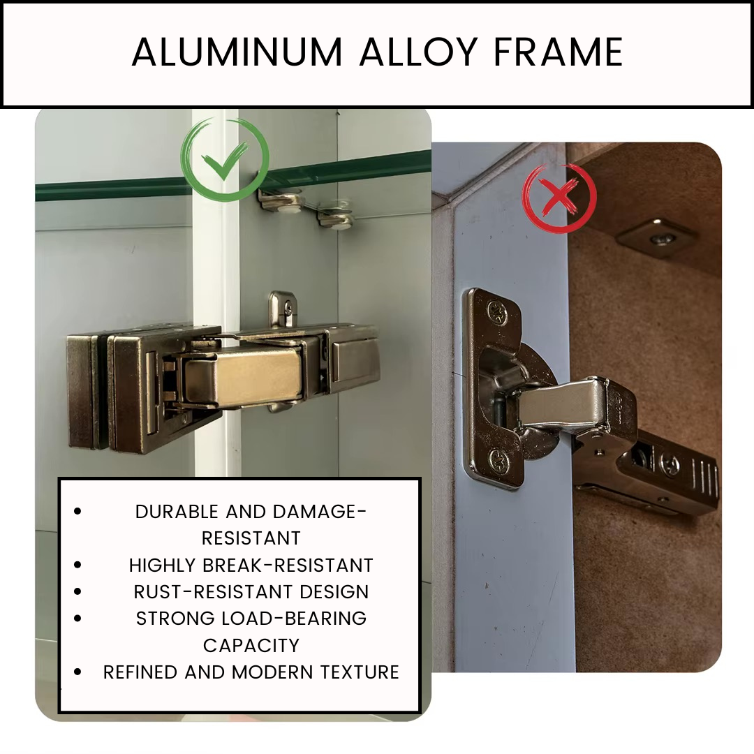 LED Bathroom Mirror Cabinet with Bluetooth, Anti-Fog, and Storage - LP Replenish