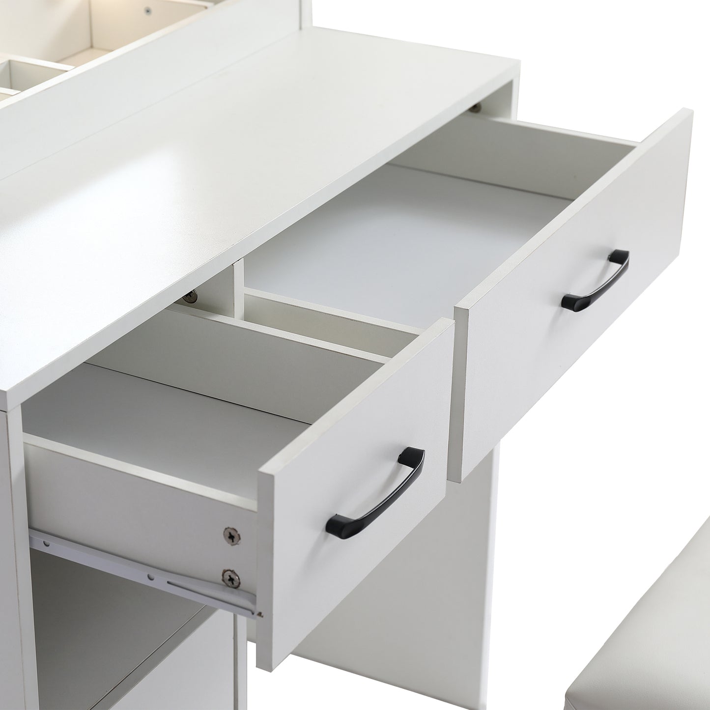 Elegant White Vanity Desk with Mirror, Storage & Drawers | Perfect Makeup Station - LP Replenish
