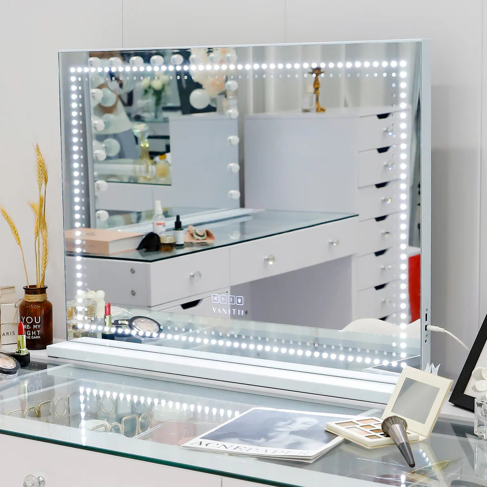 Audrey Hollywood Vanity Mirror with LED Lights and Bluetooth Speaker - LP Replenish