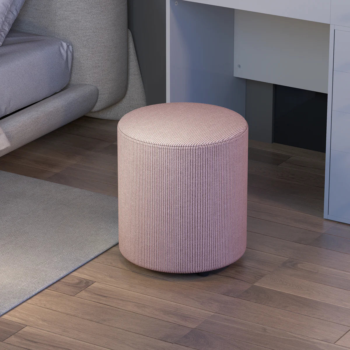 VanitiSeat VelvetRidge – Modern Corduroy Vanity Stool