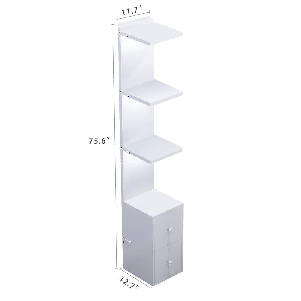 Display Shelves with LED Lights and Large Storage Drawer - LP Replenish