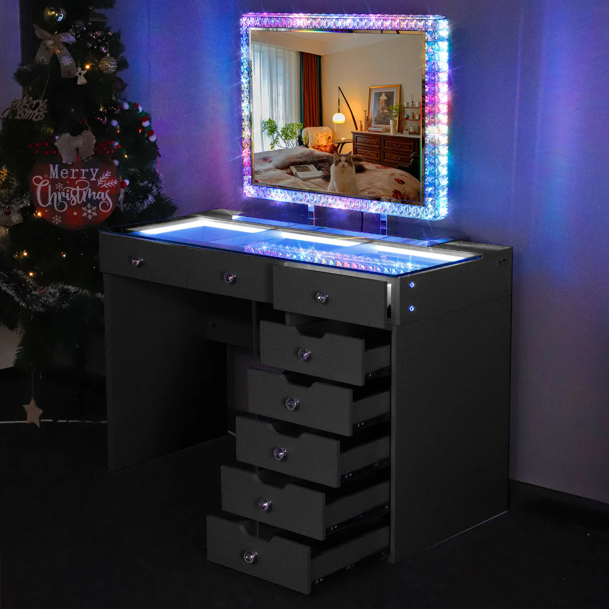 VanitiSet Pixie – Large Vanity Set with Hollywood Mirror & Desk