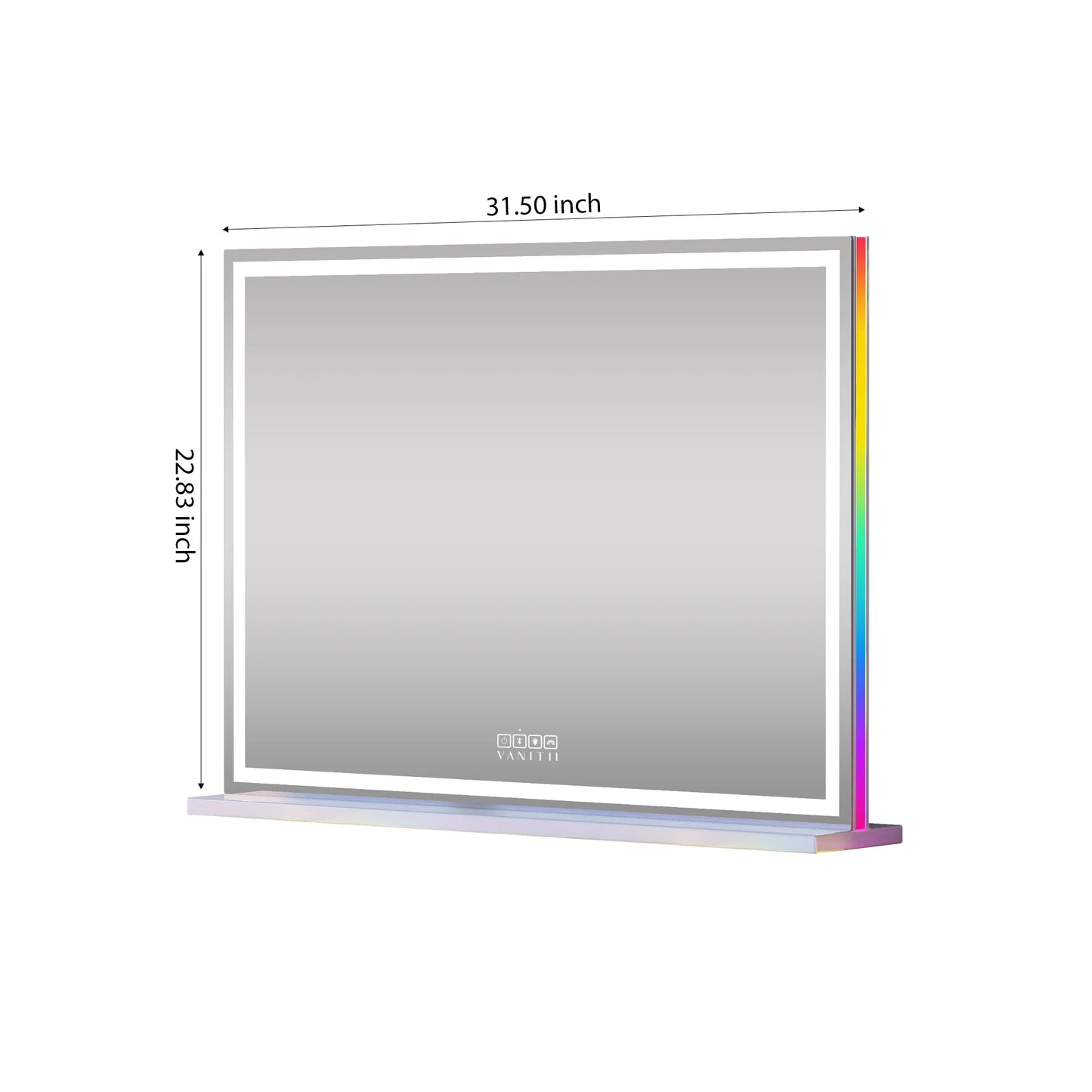LED Glow Vanity Mirror with RGB Lights, Bluetooth Speaker, and Smart Touch Control - LP Replenish