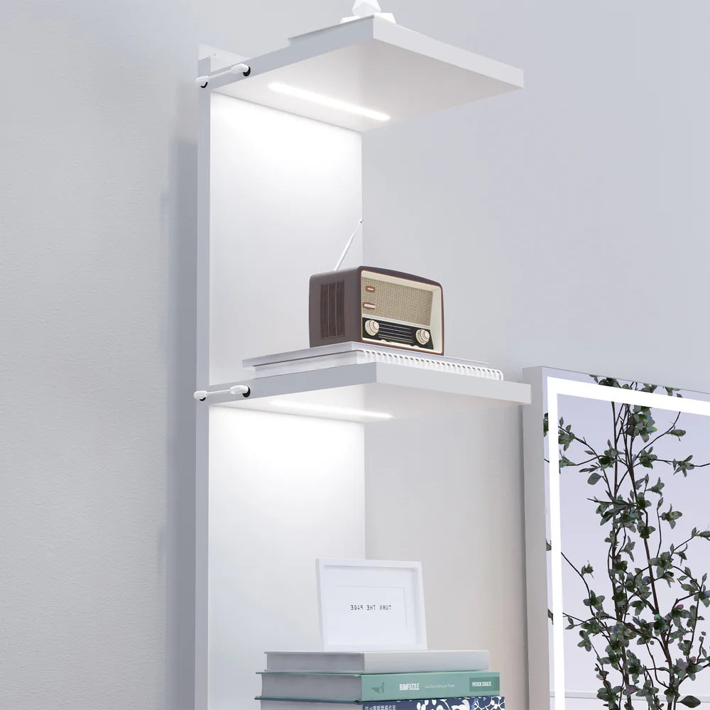 Display Shelves with LED Lights and Large Storage Drawer - LP Replenish