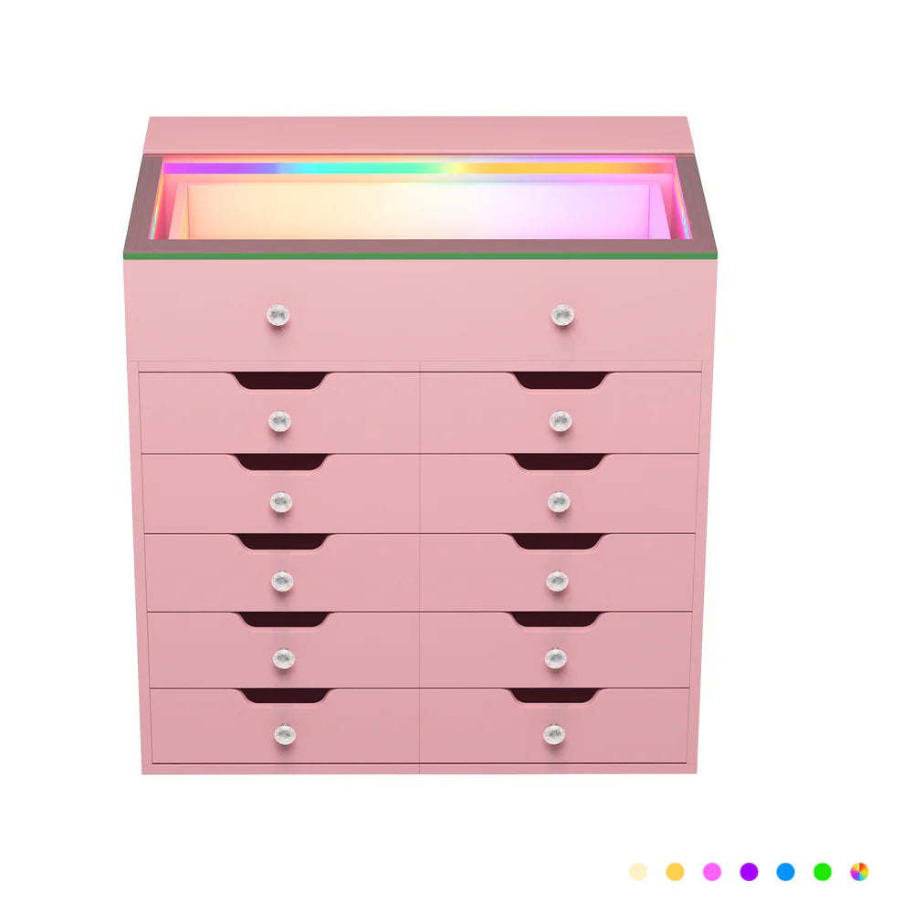 Drawer Chest with RGB Lighting and USB Ports - LP Replenish