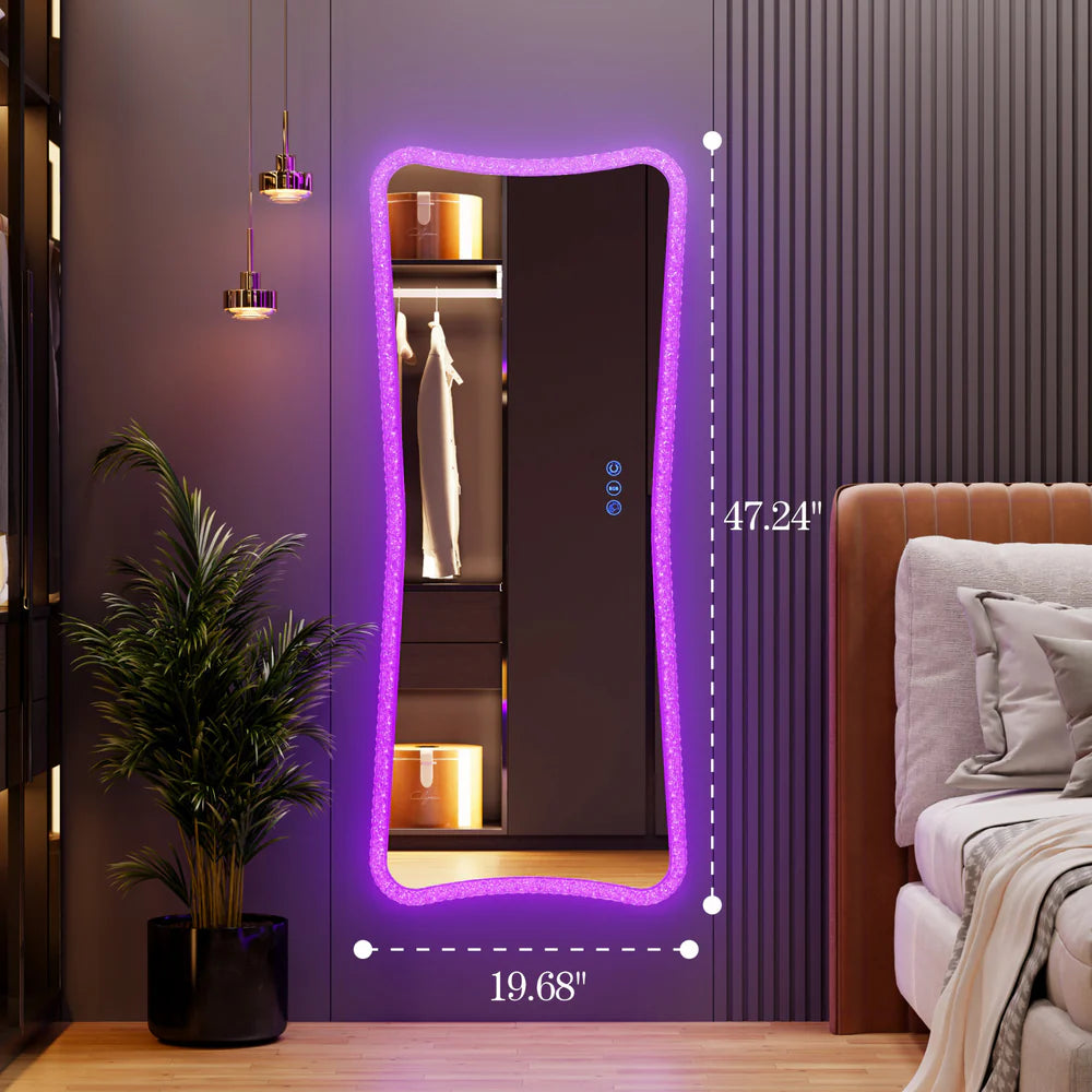 LUXE Full Length LED Dressing Mirror with 7 Dynamic Lighting Modes - LP Replenish