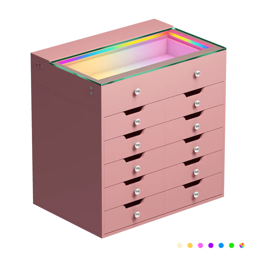 Drawer Chest with RGB Lighting and USB Ports - LP Replenish