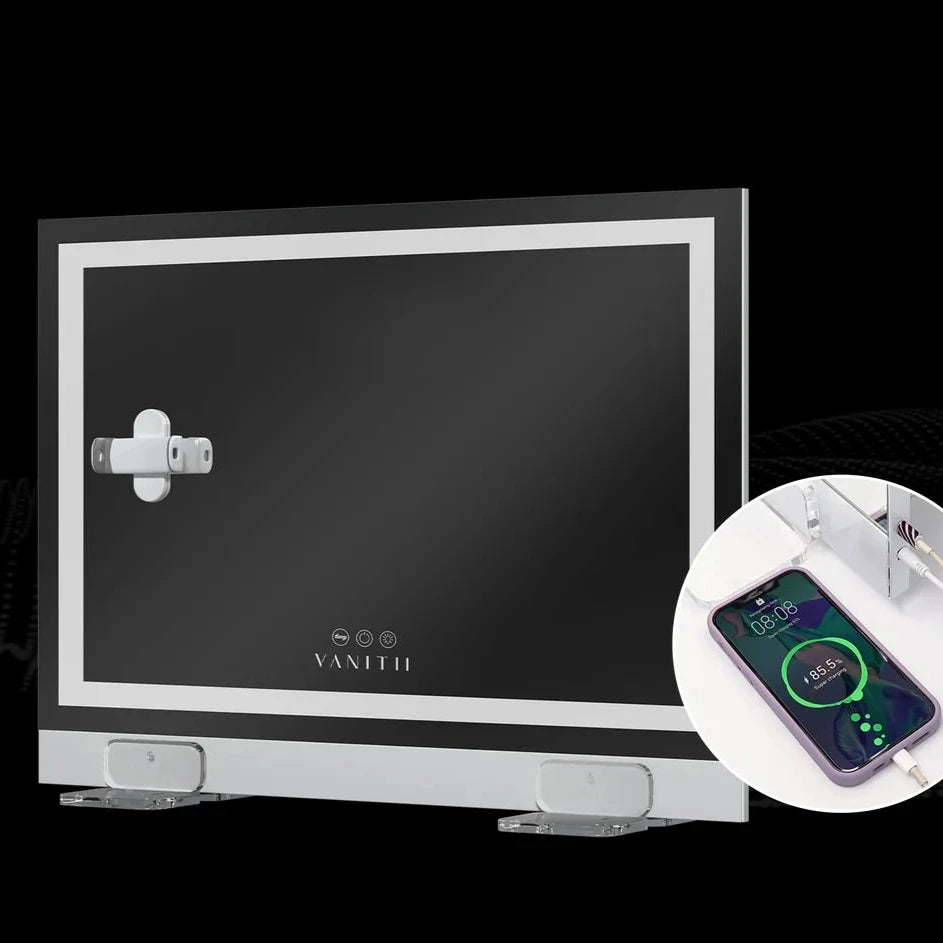 LUXE LED Mirror with Phone Holder, Self Timer, and Remote Control - LP Replenish