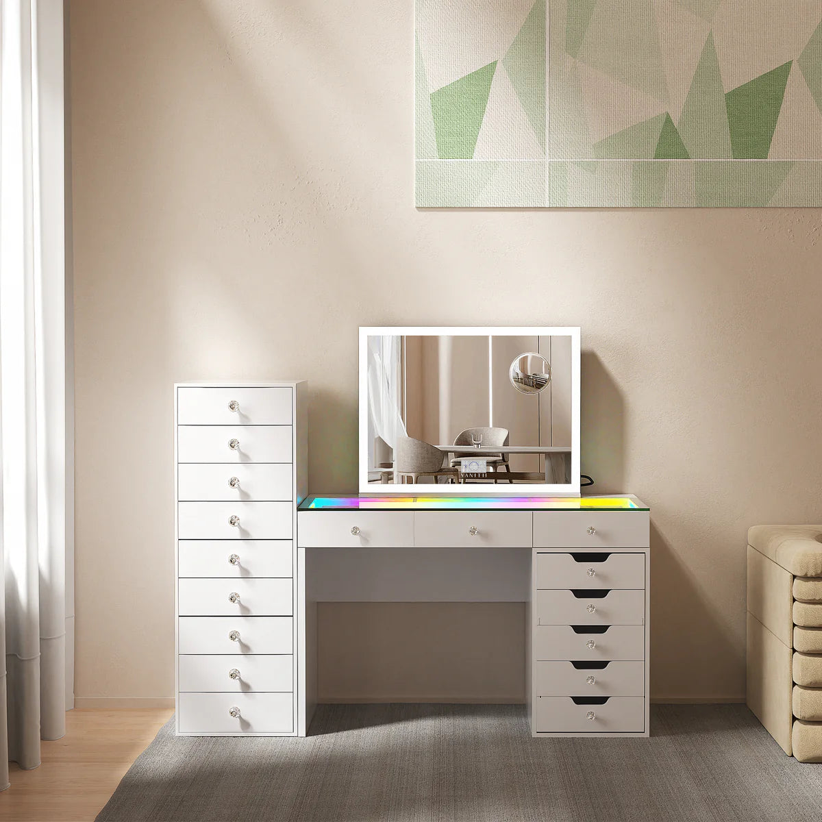 VanitiGlow Pure – LED Makeup Mirror with Bluetooth & Touch Control