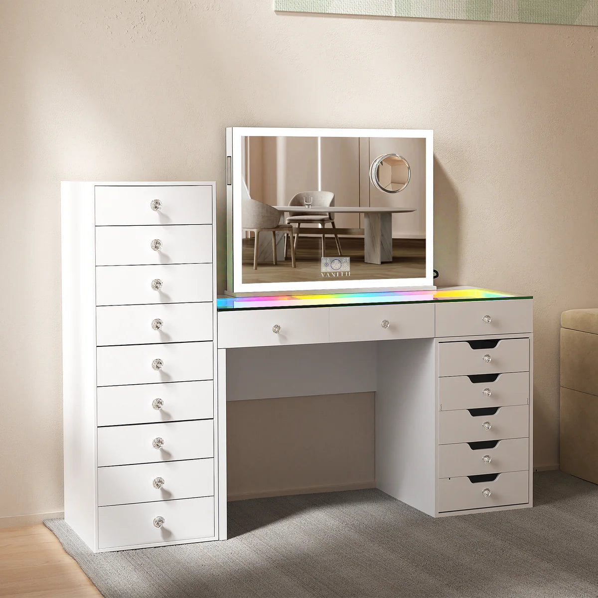 VanitiGlow Pure – LED Makeup Mirror with Bluetooth & Touch Control