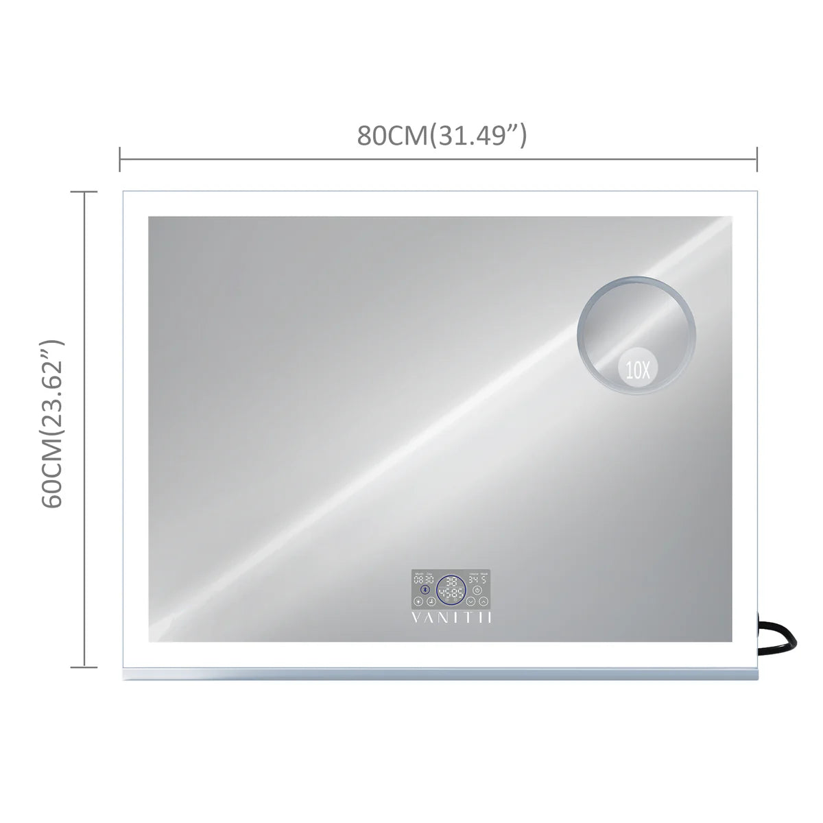 VanitiGlow Pure – LED Makeup Mirror with Bluetooth & Touch Control