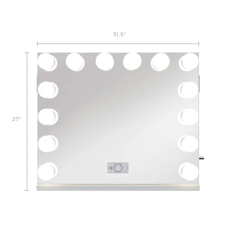LUXE Hollywood Vanity Mirror with Lights and Bluetooth Speakers - LP Replenish