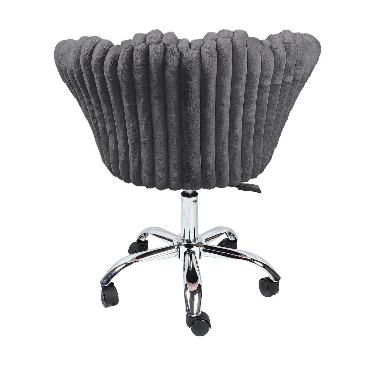 VanitiSeat Anna Luxe Fur Swivel Vanity Chair with Wheels