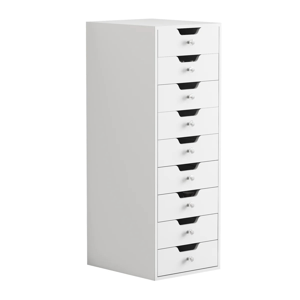 Makeup Vanity Storage Unit with 9 Drawers, LED Light Strip, and Crystal Lux Knobs - LP Replenish