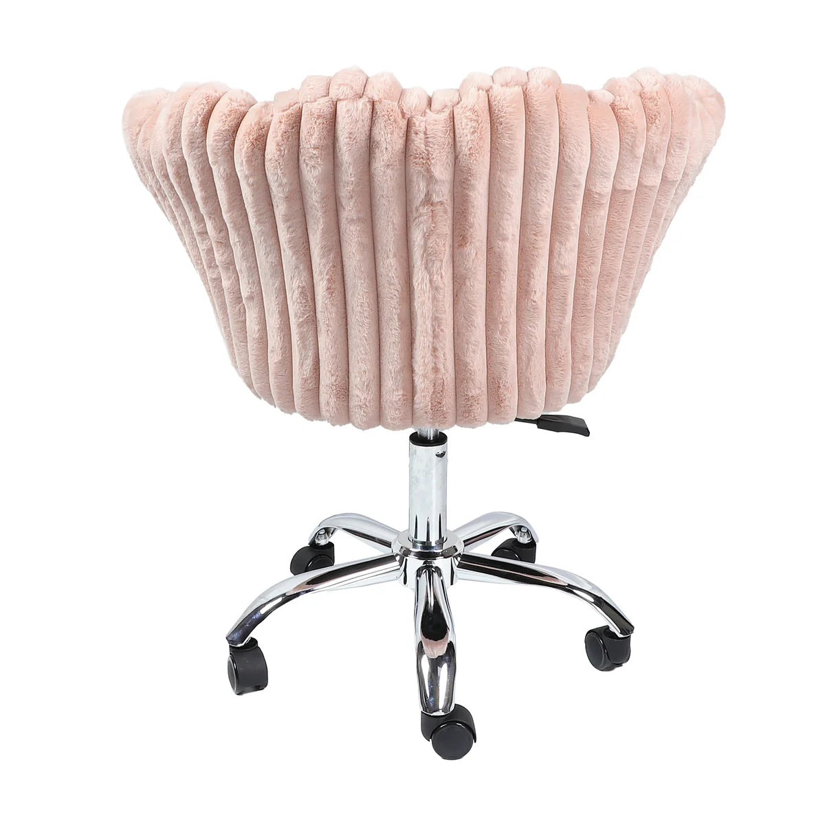 VanitiSeat Anna Luxe Fur Swivel Vanity Chair with Wheels