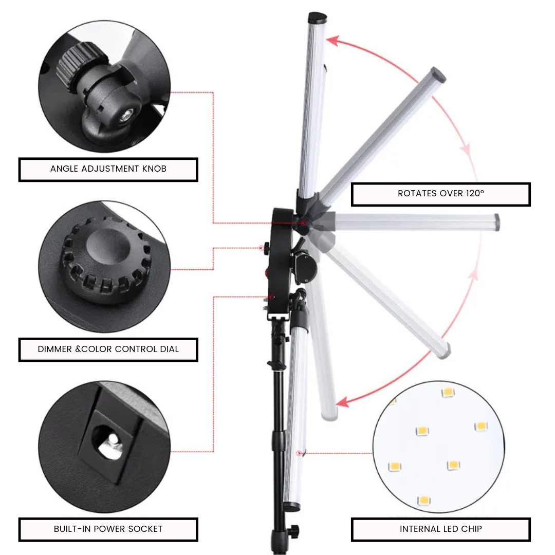 35-Inch 120W Star Ring Light with Tripod and Accessories - LP Replenish