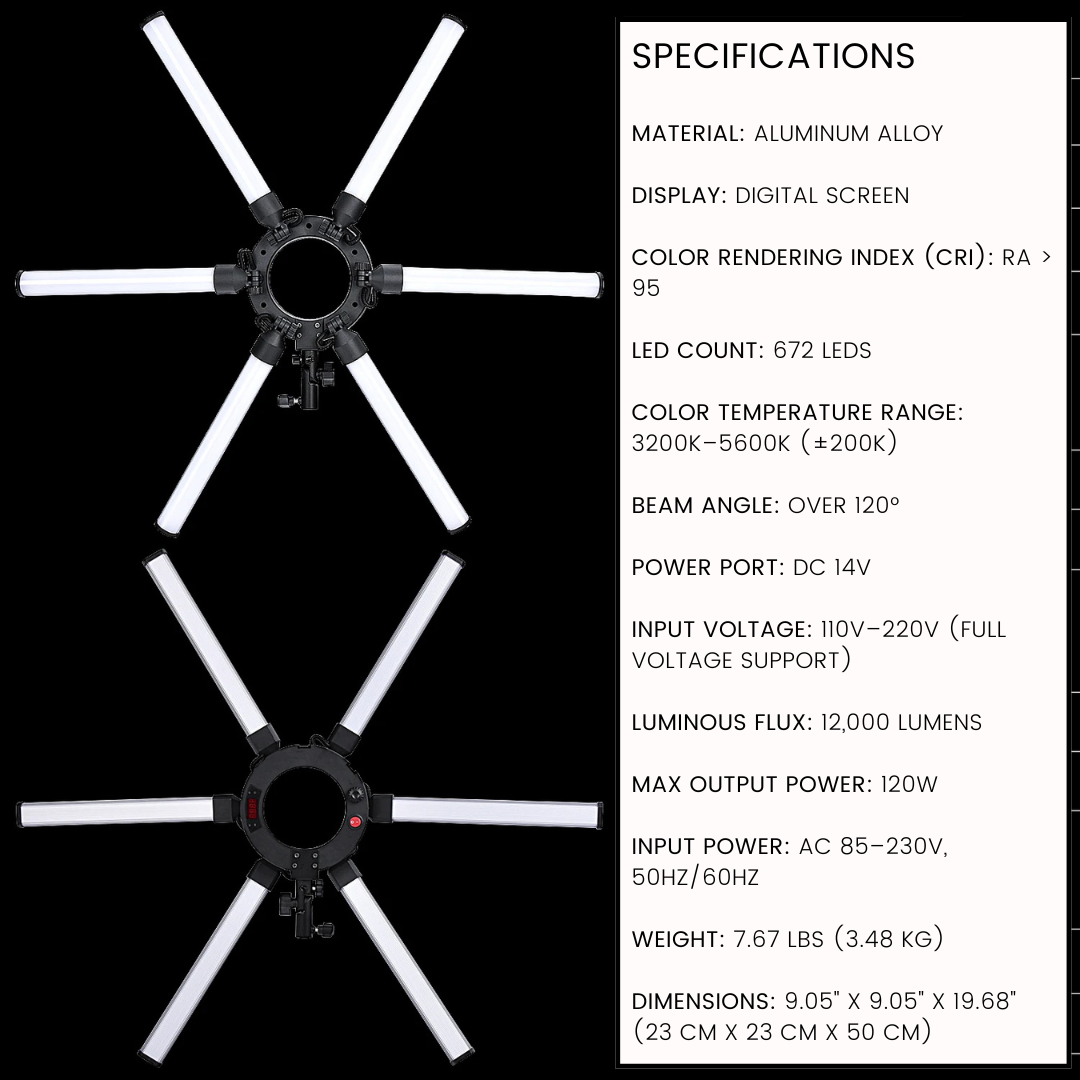 35-Inch 120W Star Ring Light with Tripod and Accessories - LP Replenish