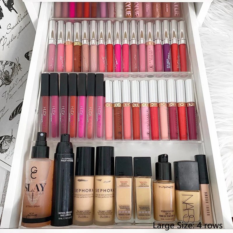 Acrylic Lipstick & Lipgloss Display Tray for ALEX 5 and 9 Drawer Units with Adjustable Magnetic Rows - LP Replenish