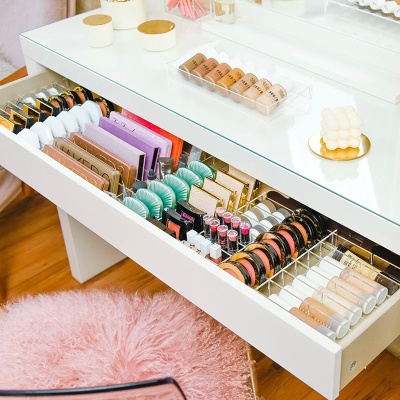 Maximize Beauty Storage with Acrylic Dividers for MALM Dressing Table LP Replenish