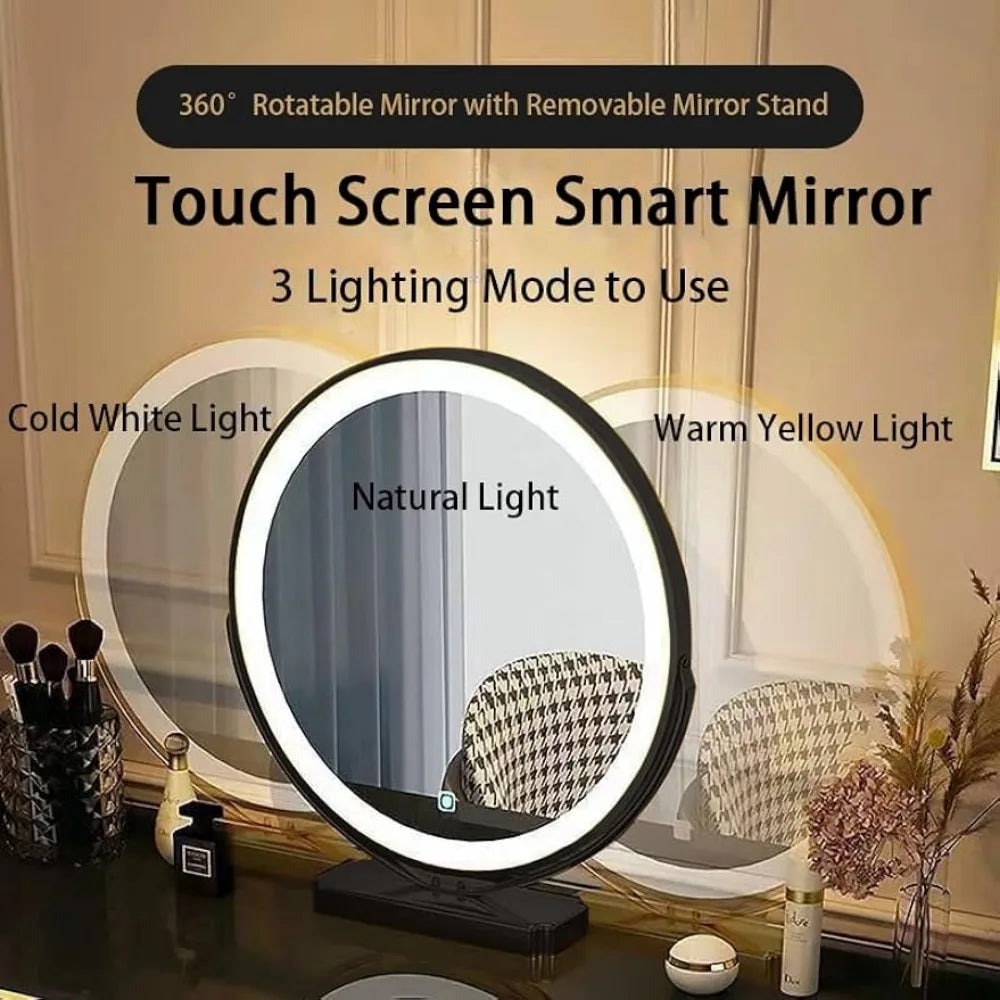 Luxury Solid Wood Vanity Desk with Sintered Marble Top, 6 Drawers, and LED Mirror - LP Replenish