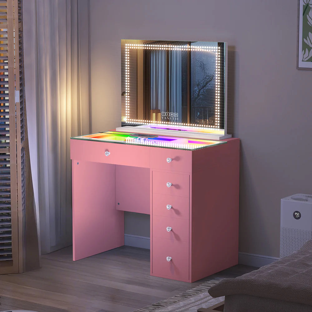 Veronica Vanity Set (Mirror and Vanity Included) - LP Replenish