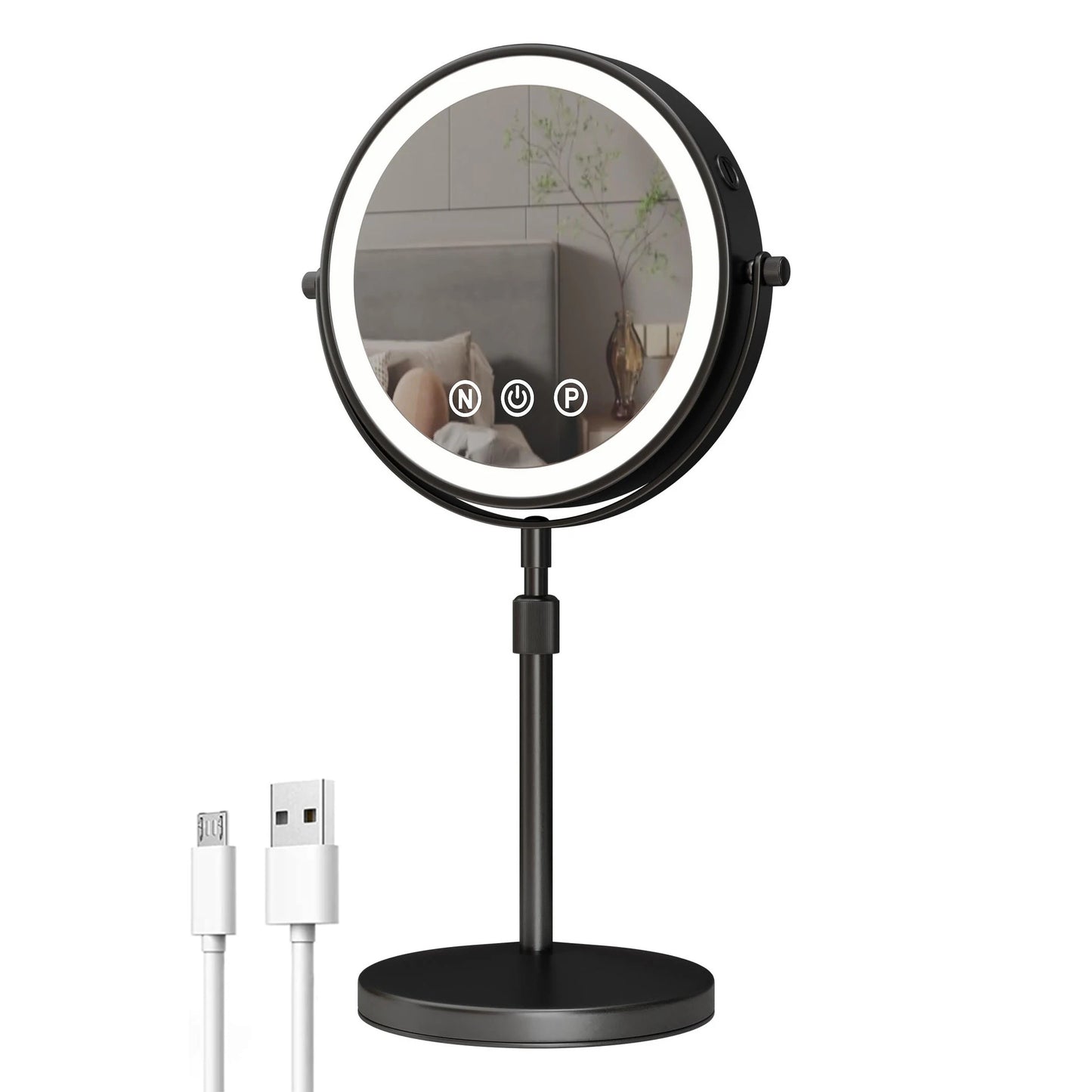 Ring light mirror with charger
