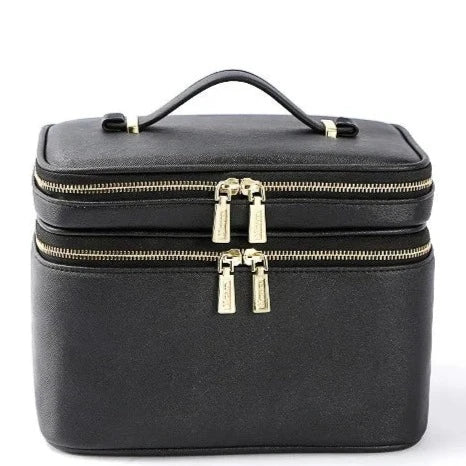 Large Capacity Dual-Zipper Makeup Travel Bag with Organizers - LP Replenish
