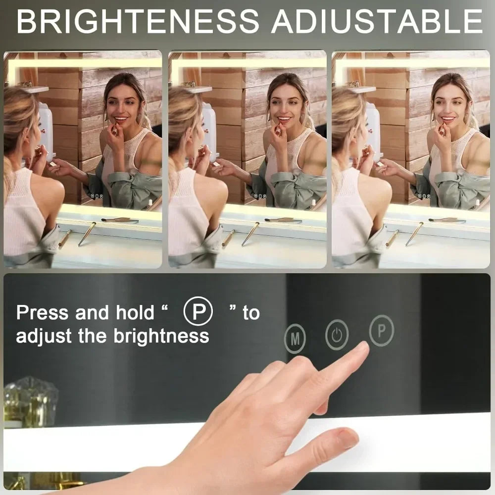 LED Lighted Makeup Vanity Mirror with 3 Color Modes and Magnifying Mirror - LP Replenish