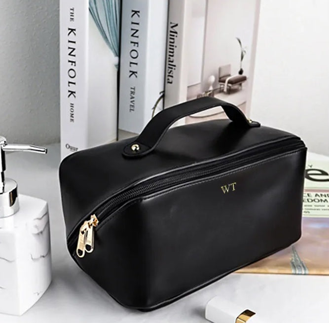 Custom Monogrammed Leather Makeup Bag - LP Replenish