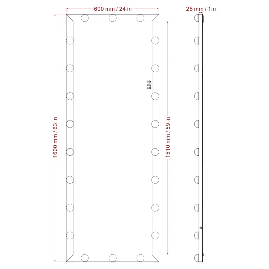 Full Length LED Hollywood Glam Mirror - LP Replenish