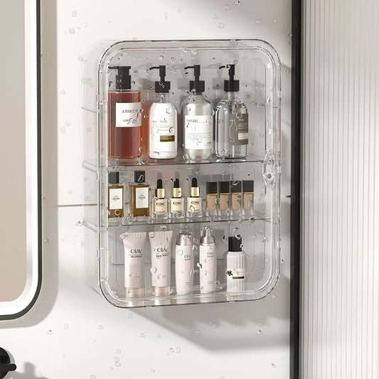 Wall Mounted Clear Makeup Organizer