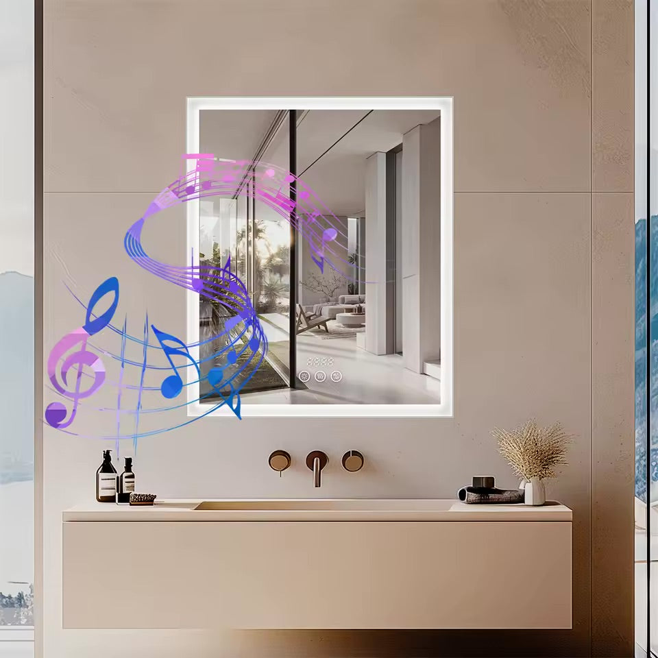 LED Bathroom Mirror Cabinet with Bluetooth, Anti-Fog, and Storage - LP Replenish