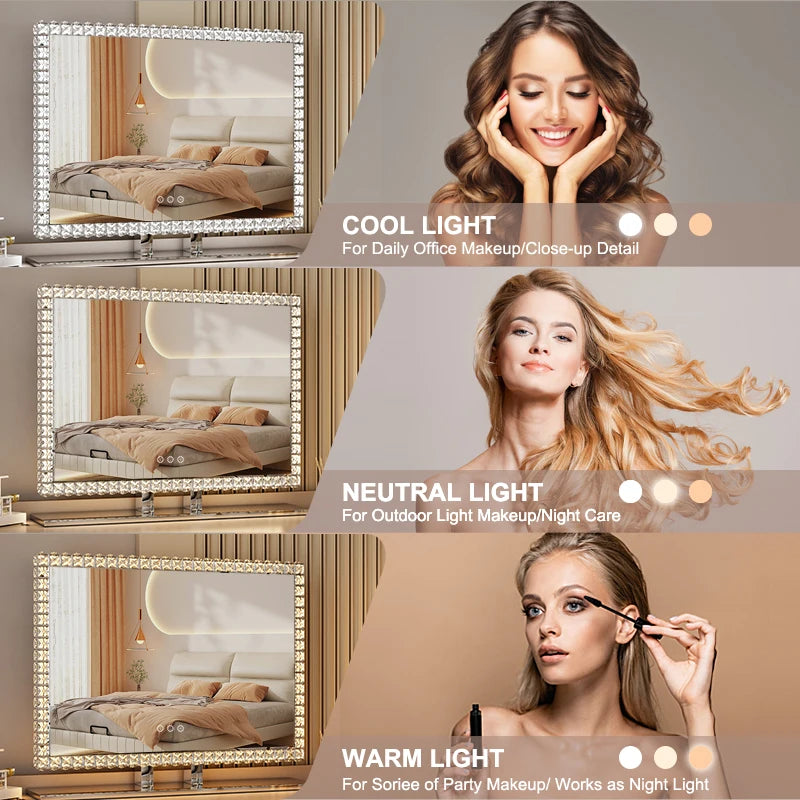 Diamond Vanity Light-Up Mirror with Crystal LED for Makeup - LP Replenish
