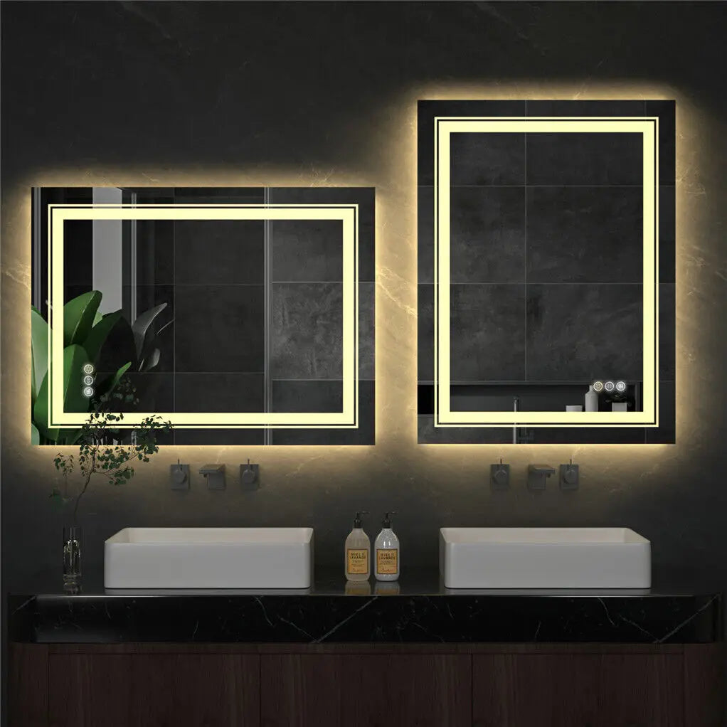 LED Vanity Mirror with Adjustable Lighting, and Defogging - LP Replenish