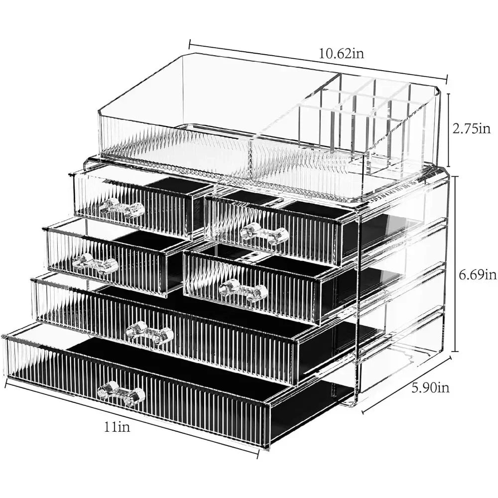 Clear Makeup Organizer with Acrylic Drawers - LP Replenish