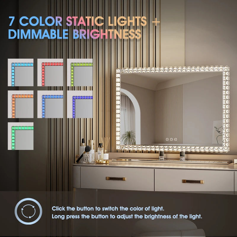 Diamond Vanity Light-Up Mirror with Crystal LED for Makeup - LP Replenish