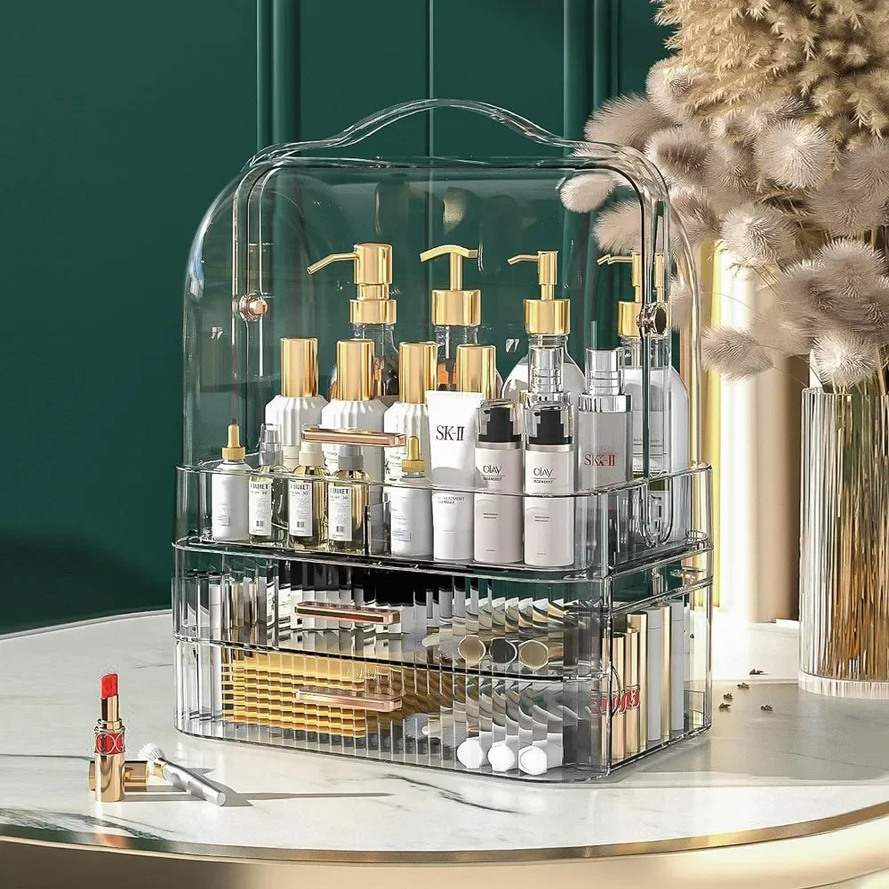 Cosmetics Makeup Storage Box with Lid & Drawers for Vanity - LP Replenish