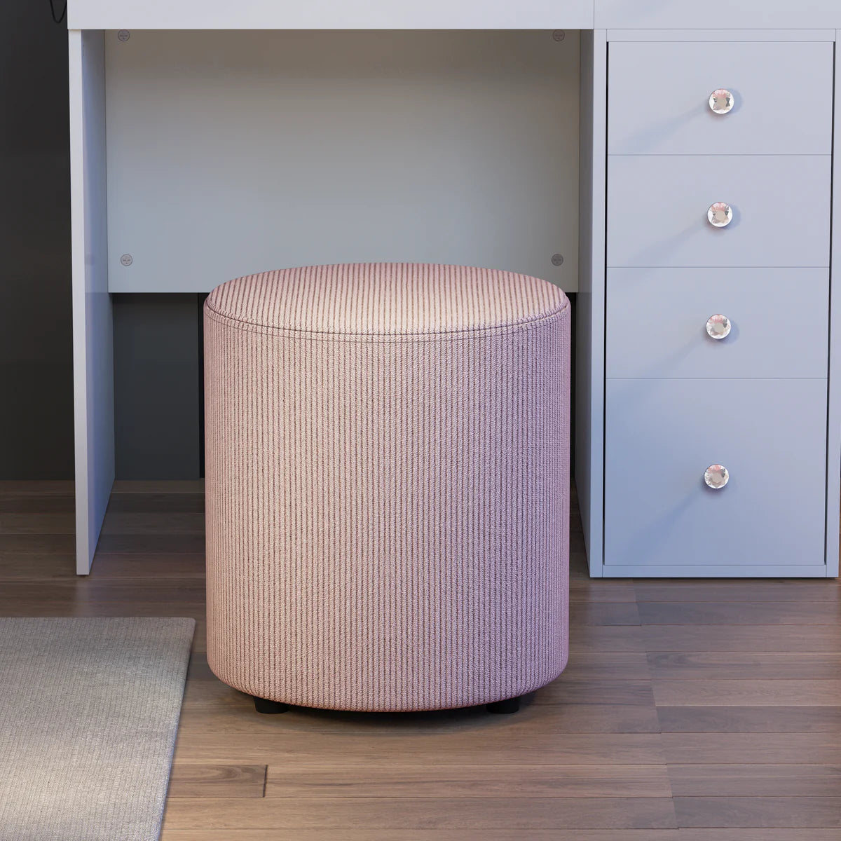 VanitiSeat VelvetRidge β Modern Corduroy Vanity Stool