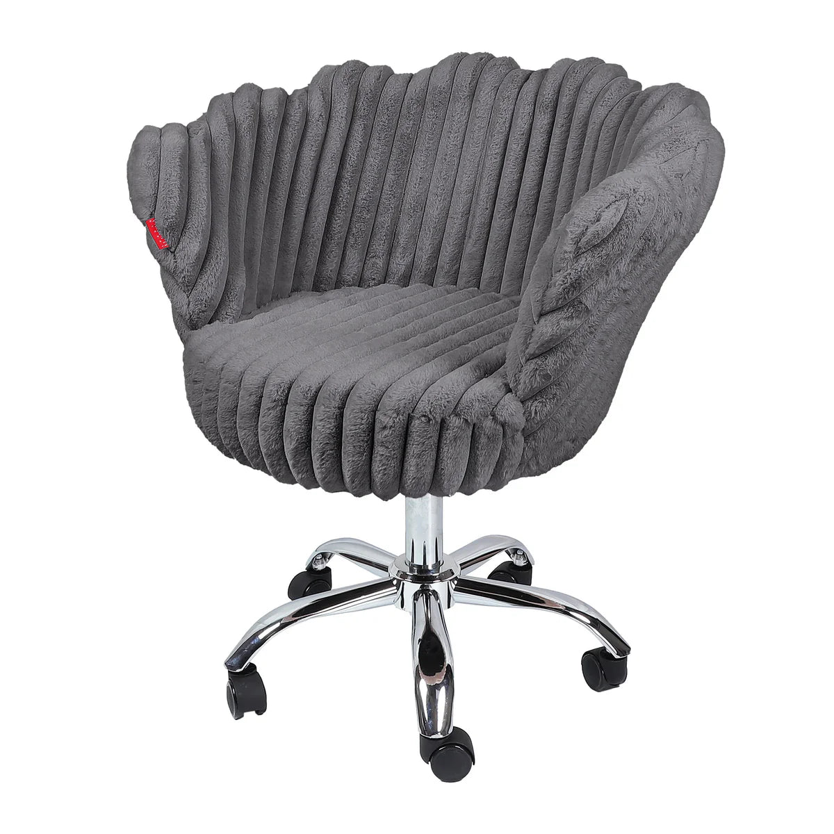 VanitiSeat Anna Luxe Fur Swivel Vanity Chair with Wheels