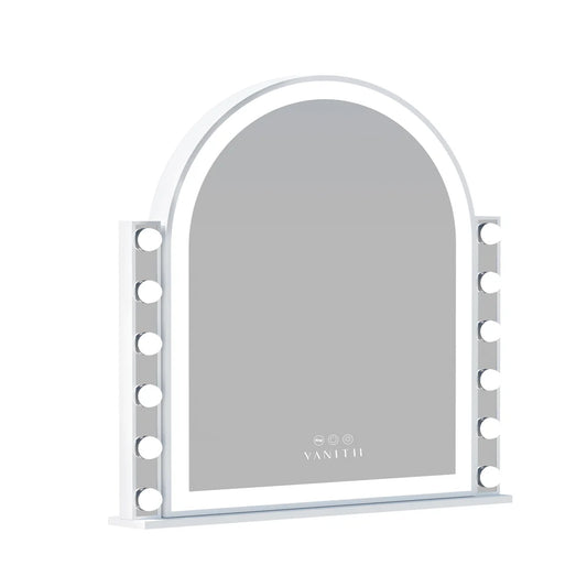 LUXE Scarlett Arch Hollywood Vanity Mirror with LED Lights and 10X Magnification - LP Replenish