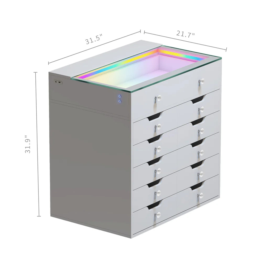 Drawer Chest with RGB Lighting and USB Ports - LP Replenish