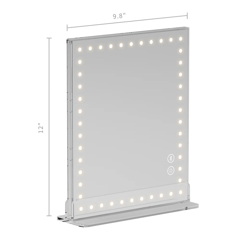 Audrey Table Top LED Hollywood Vanity Mirror with Bluetooth & 10X Magnification - LP Replenish
