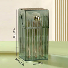 Acrylic Makeup Brush Holder With Lid