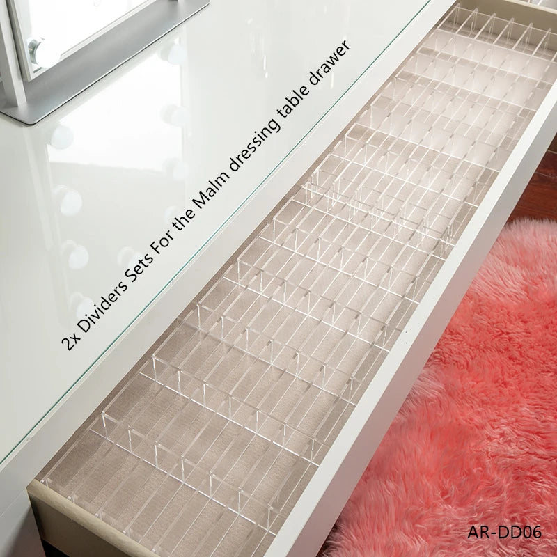 Clear Acrylic Dividers Set for MALM Dressing Table - LP Replenish