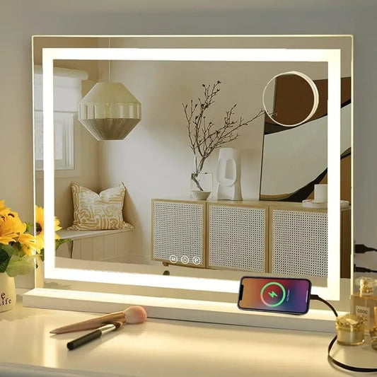 LED Lighted Makeup Vanity Mirror with 3 Color Modes and Magnifying Mirror - LP Replenish