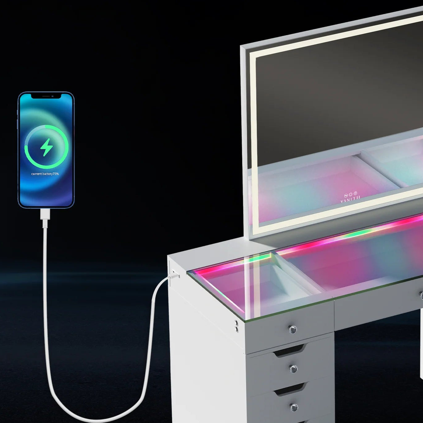 Hana Vanity SET (Mirror and Vanity Included) - LP Replenish